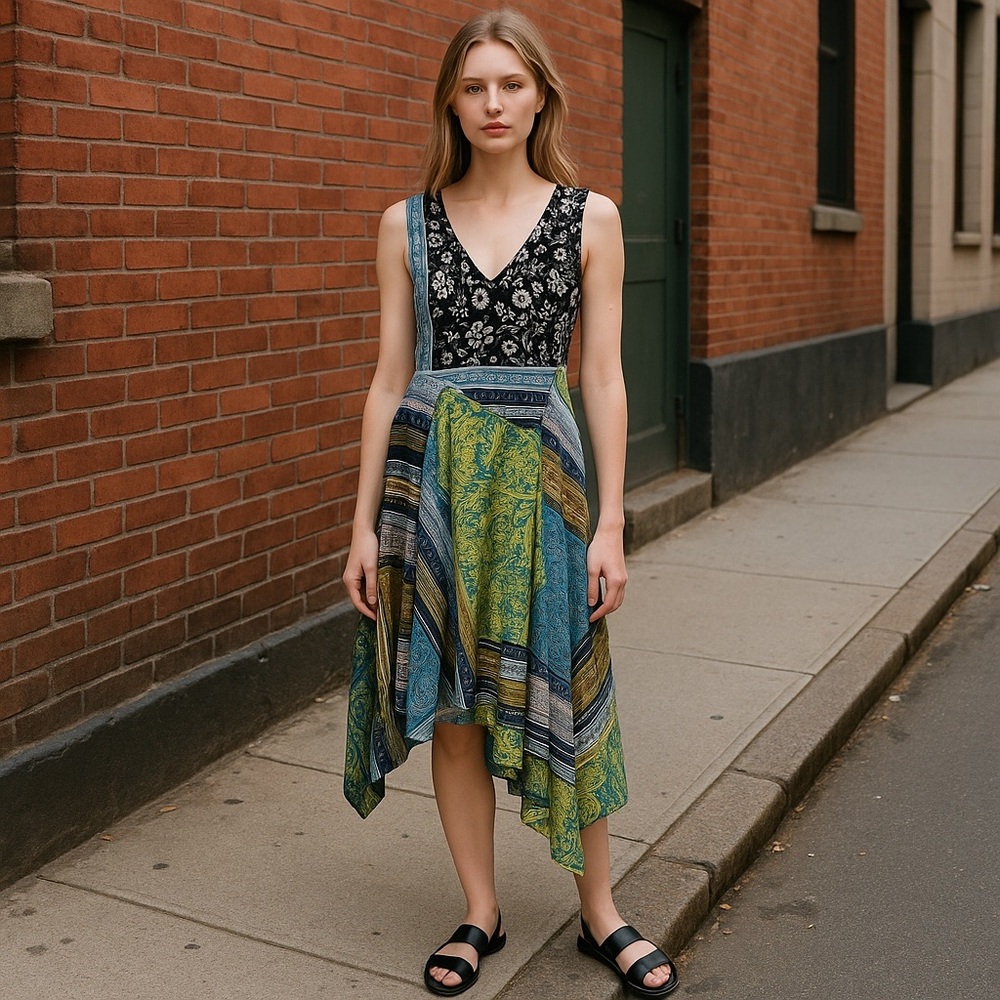 RACHEL Rachel Roy Women’s Asymmetrical Hem Sleeveless Boho Dress Size Small NWT